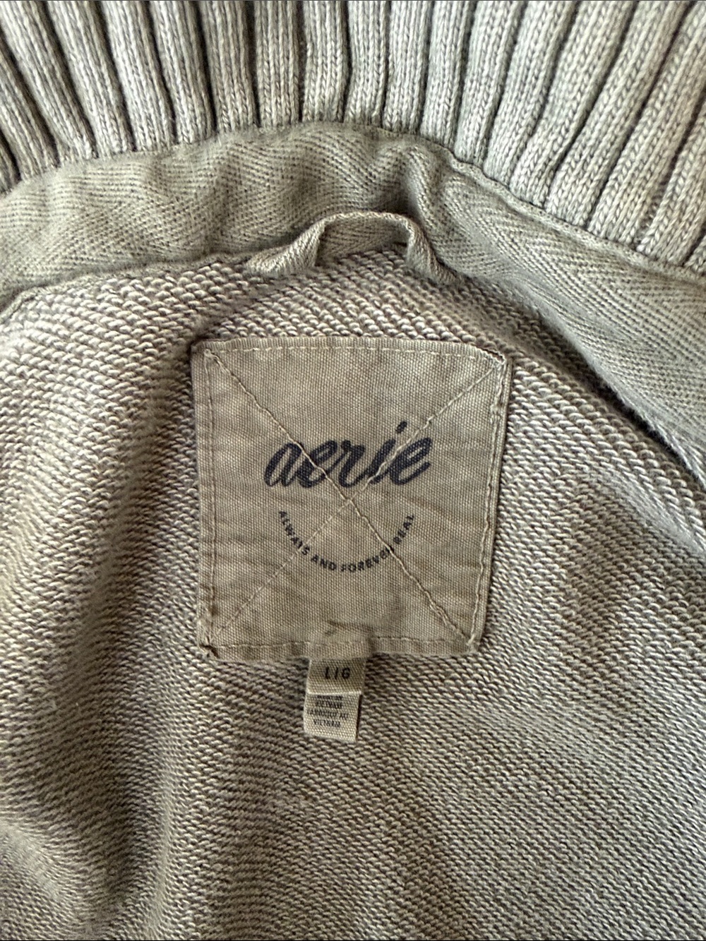 aerie Washed Sage Fleece Button-Up Shacket - Picture 3 of 4